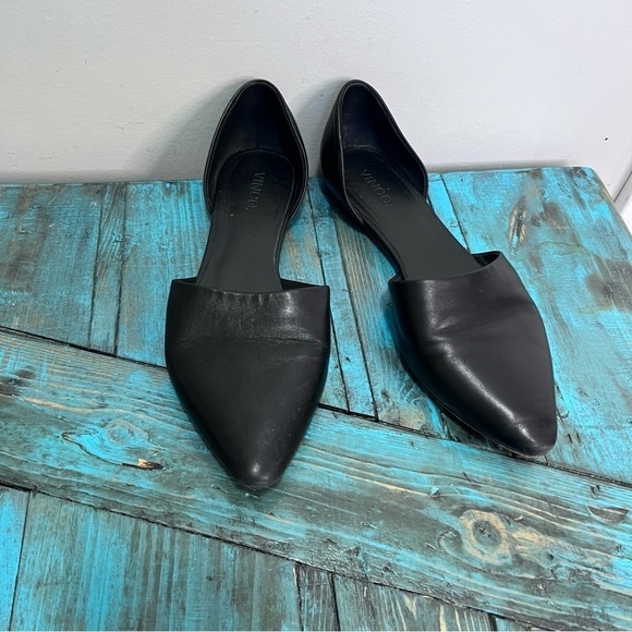 VINCE Nina Leather D'Orsay Flats Size 9.5 - Picture 3 of 9